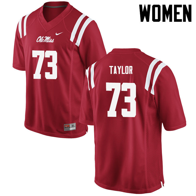 Rod Taylor Ole Miss Rebels NCAA Women's Red #73 Stitched Limited College Football Jersey FDX3658TH